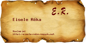 Eisele Réka névjegykártya